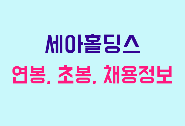 세아홀딩스 연봉