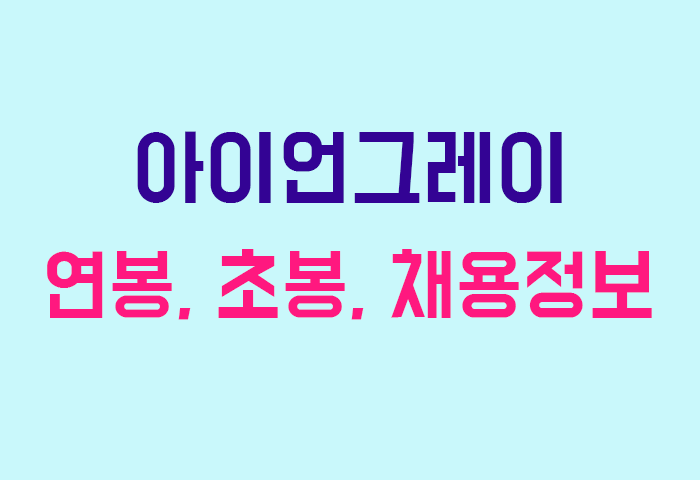 아이언그레이 연봉