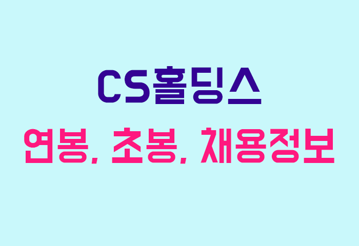 CS홀딩스 연봉