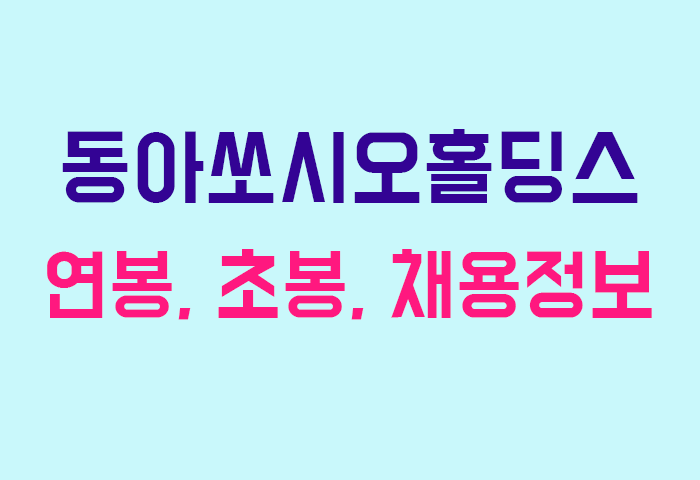 동아쏘시오홀딩스 연봉