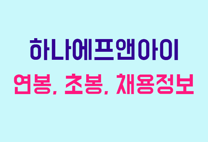 하나에프앤아이 연봉