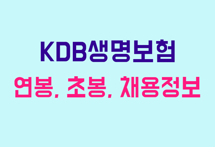 KDB생명보험 연봉