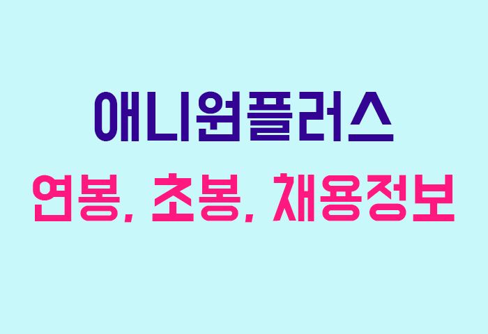 애니원플러스 연봉