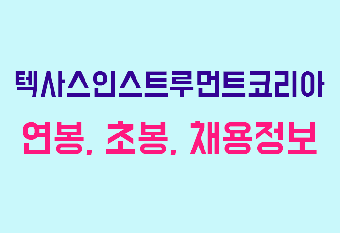 텍사스인스트루먼트코리아 연봉