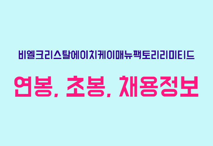 비엘크리스탈에이치케이매뉴팩토리리미티드 연봉