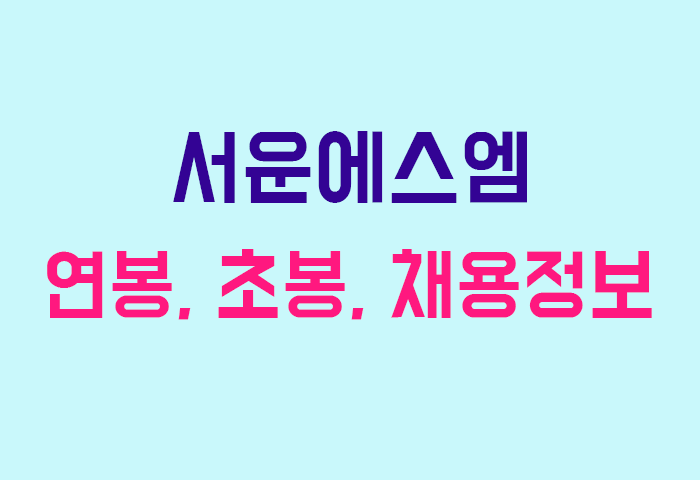 서운에스엠 연봉