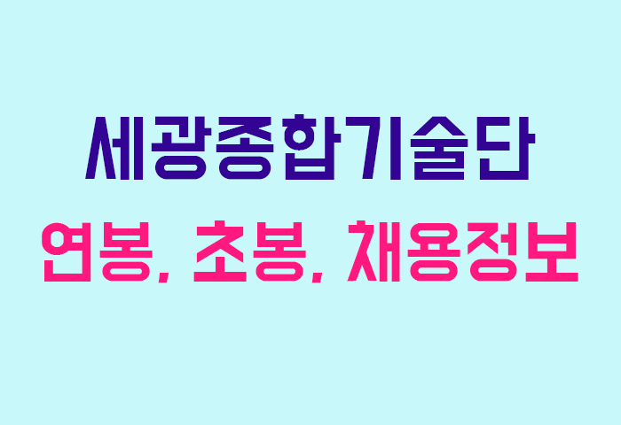 세광종합기술단 연봉