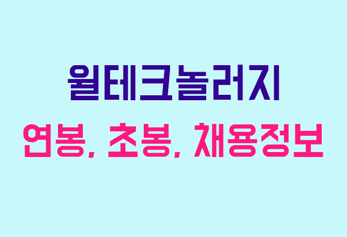 윌테크놀러지 연봉