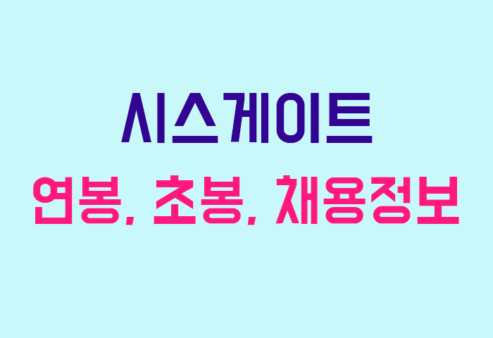 시스게이트 연봉