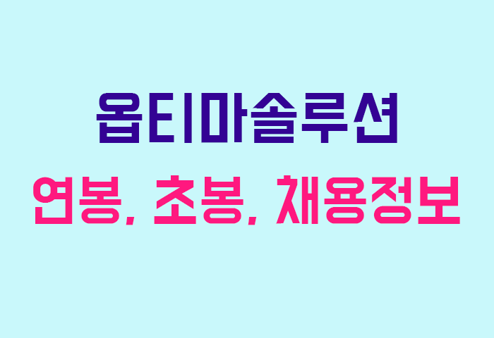 옵티마솔루션 연봉