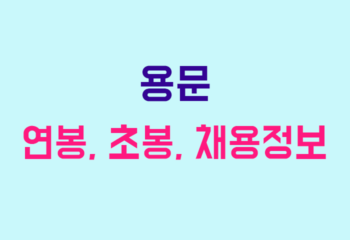 용문 연봉