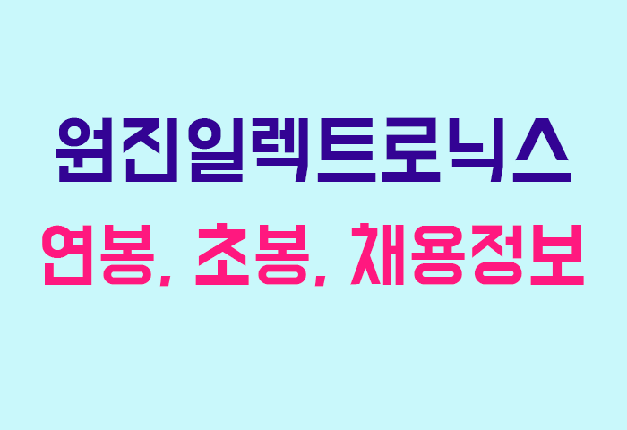 원진일렉트로닉스 연봉