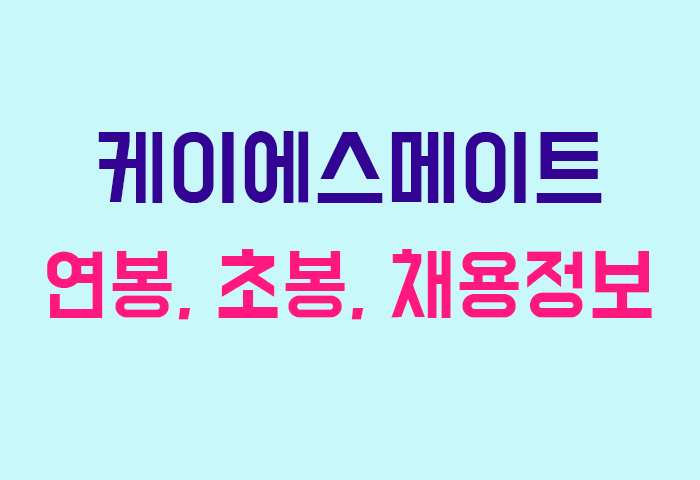 케이에스메이트 연봉
