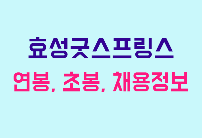 효성굿스프링스 연봉