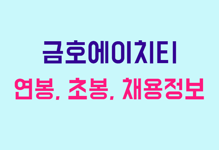 금호에이치티 연봉