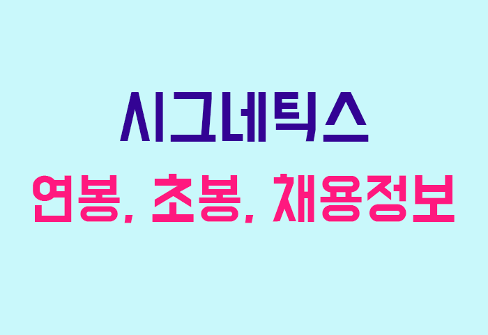 시그네틱스 연봉