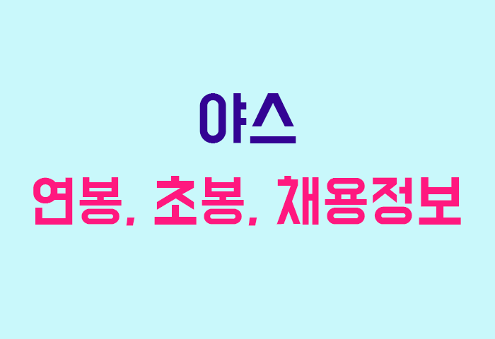 야스 연봉