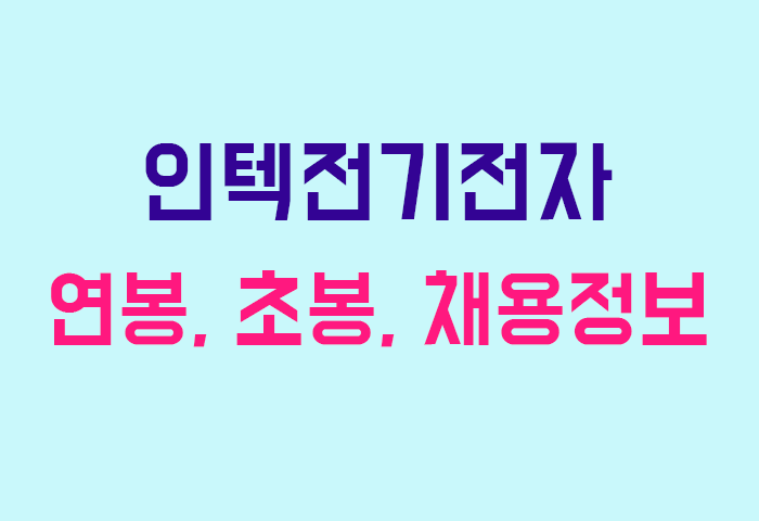 인텍전기전자 연봉