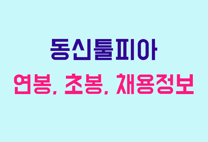 동신툴피아 연봉