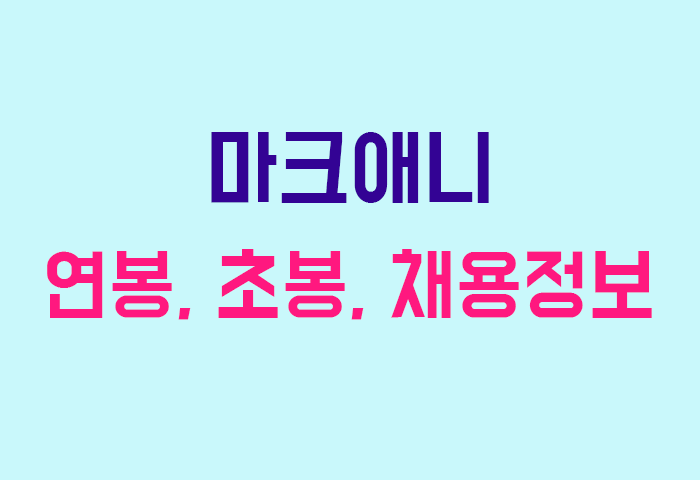 마크애니 연봉