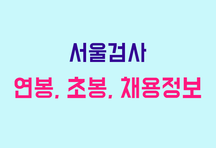 서울검사 연봉