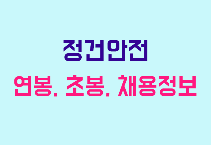 정건안전 연봉