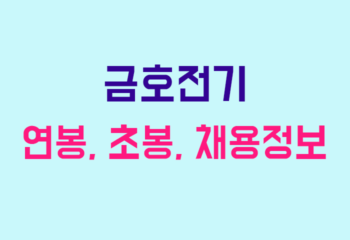 금호전기 연봉