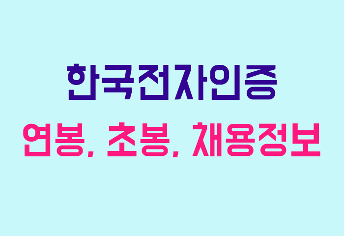 한국전자인증 연봉