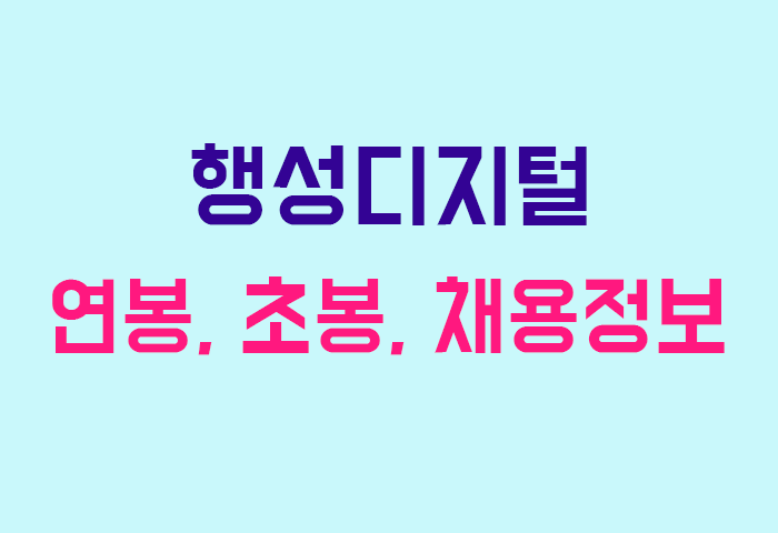 행성디지털 연봉