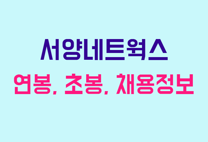 서양네트웍스 연봉