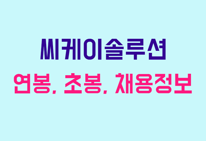 씨케이솔루션 연봉