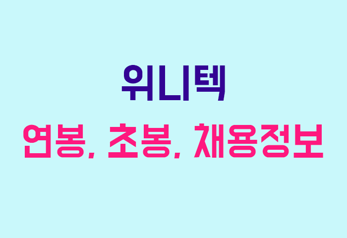 위니텍 연봉