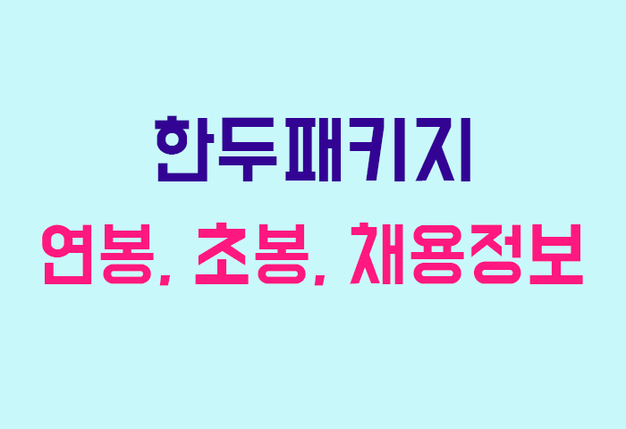 한두패키지 연봉
