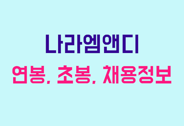 나라엠앤디 연봉