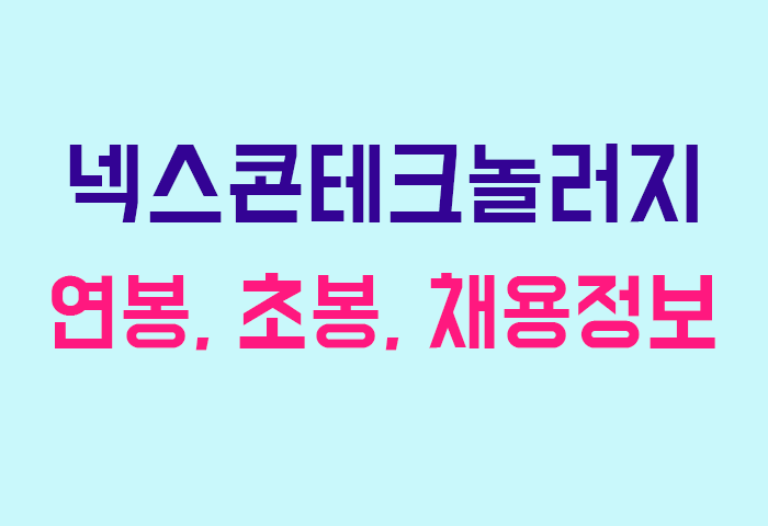 넥스콘테크놀러지 연봉