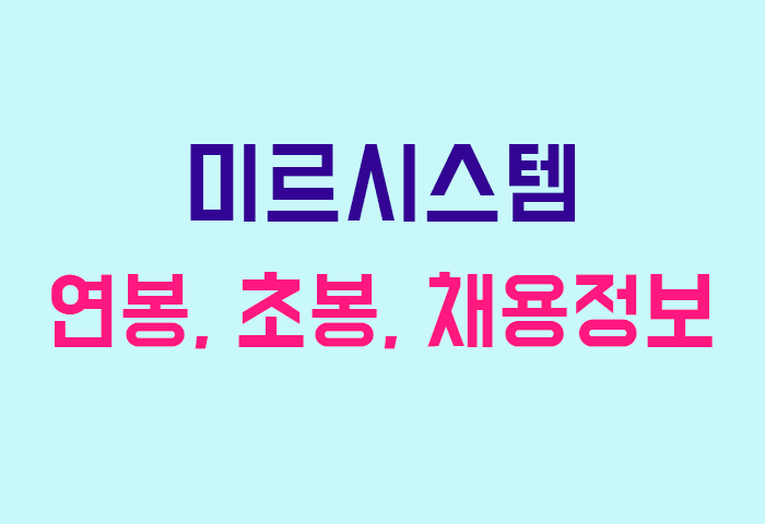 미르시스템 연봉
