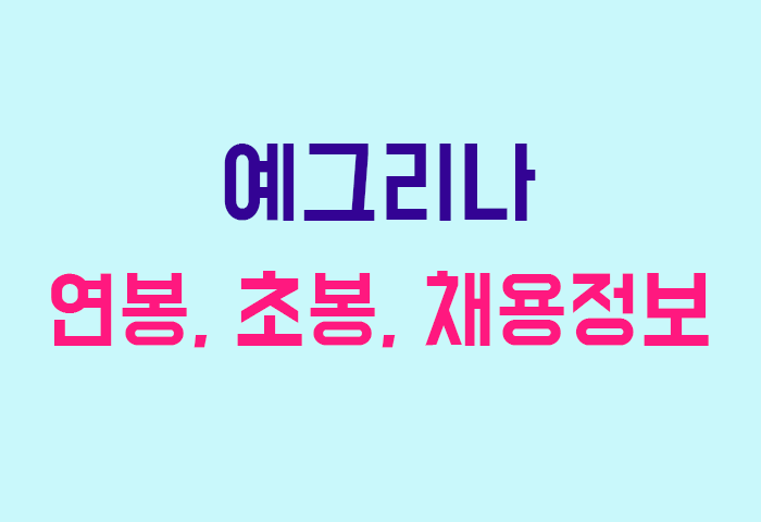 예그리나 연봉
