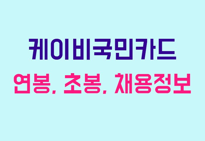 케이비국민카드 연봉