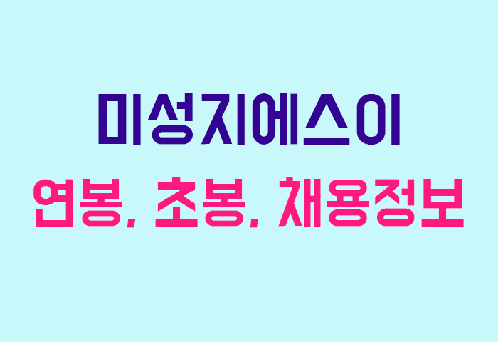 미성지에스이 연봉