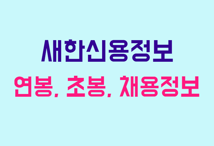 새한신용정보 연봉