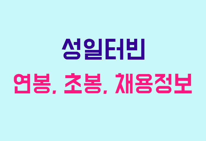 성일터빈 연봉