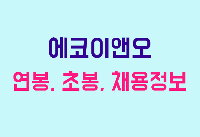 에코이앤오 연봉
