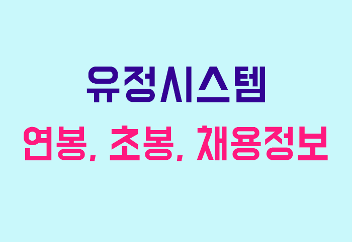 유정시스템 연봉
