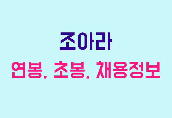 조아라 연봉