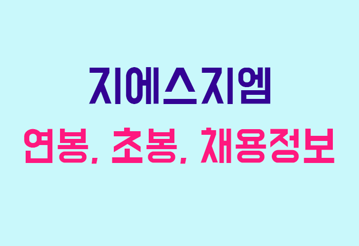 지에스지엠 연봉