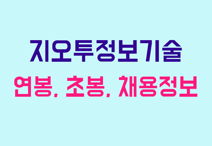 지오투정보기술 연봉