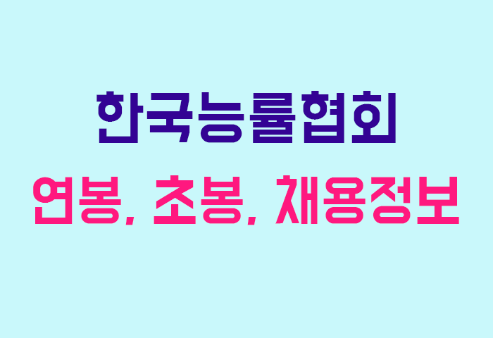 한국능률협회 연봉