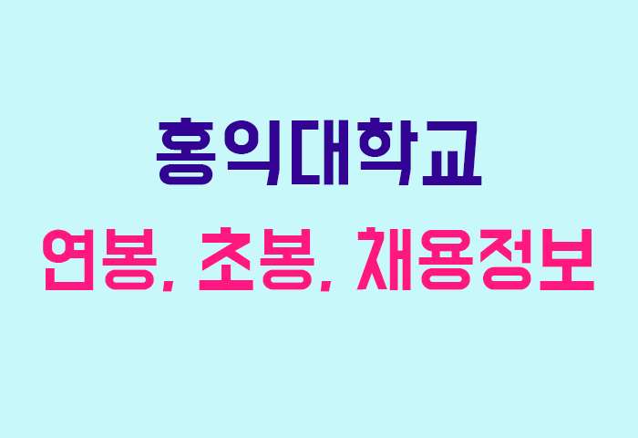 홍익대학교 연봉