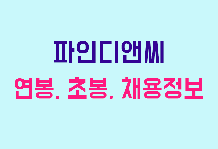 파인디앤씨 연봉