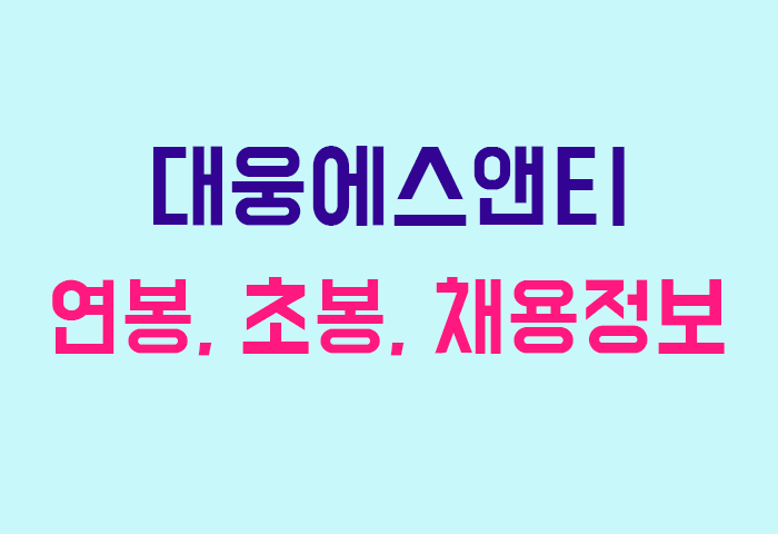 대웅에스앤티 연봉